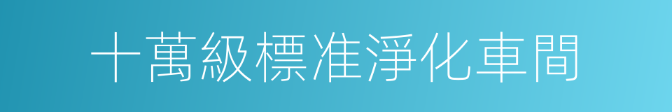 十萬級標准淨化車間的同義詞