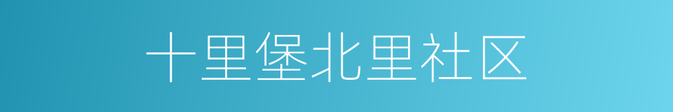 十里堡北里社区的同义词
