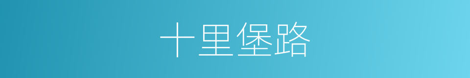 十里堡路的同义词