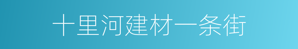 十里河建材一条街的同义词