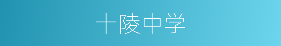 十陵中学的同义词