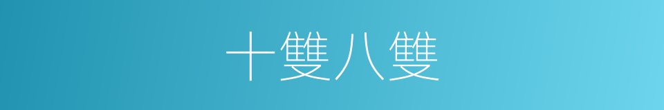 十雙八雙的同義詞