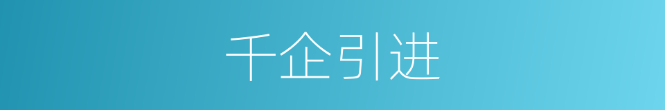 千企引进的同义词