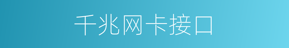 千兆网卡接口的同义词