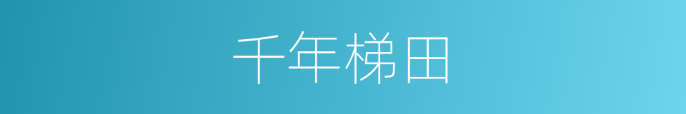 千年梯田的同义词