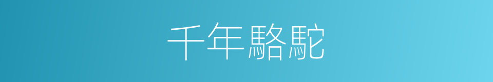 千年駱駝的同義詞