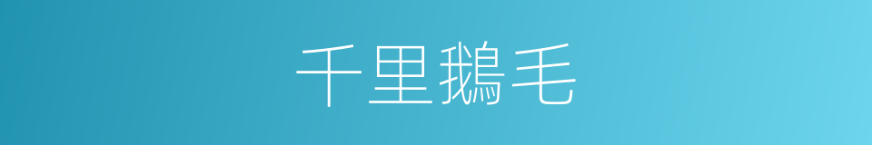 千里鵝毛的意思