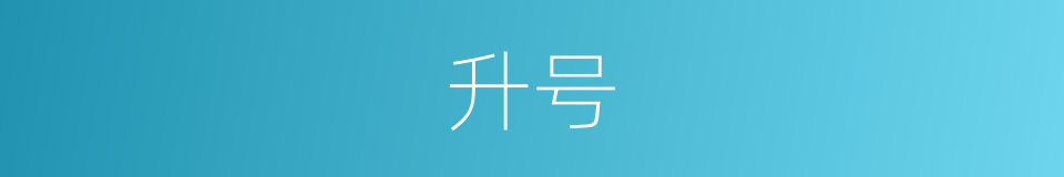 升号的意思