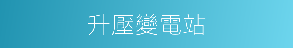 升壓變電站的同義詞