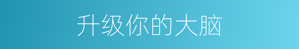 升级你的大脑的同义词