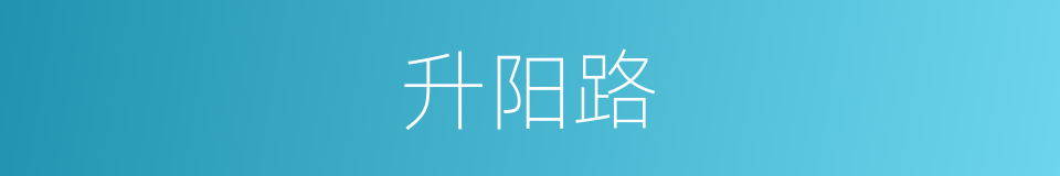升阳路的同义词
