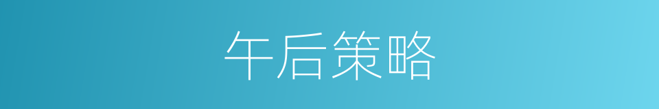 午后策略的同义词