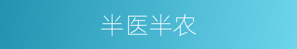 半医半农的同义词