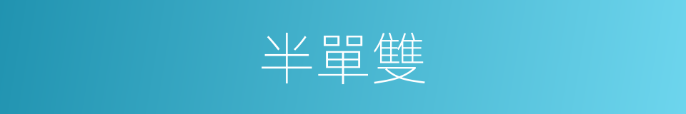 半單雙的同義詞