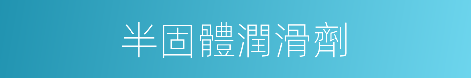 半固體潤滑劑的同義詞