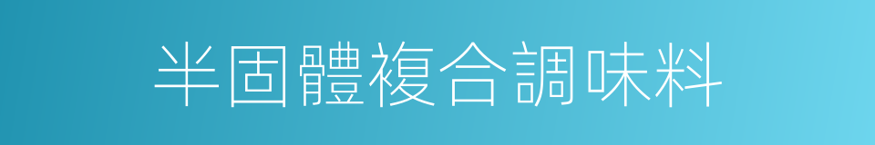 半固體複合調味料的同義詞