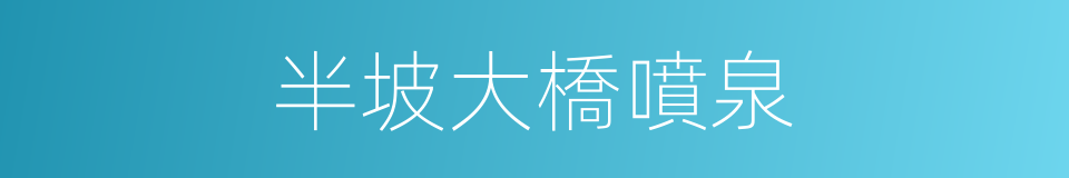 半坡大橋噴泉的同義詞