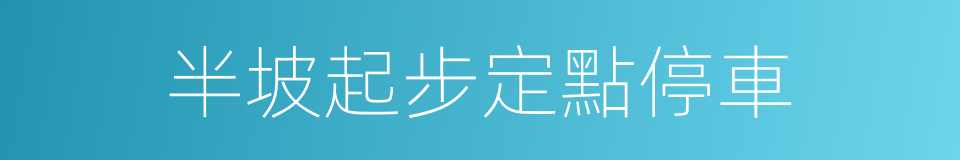 半坡起步定點停車的同義詞