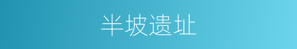 半坡遗址的意思