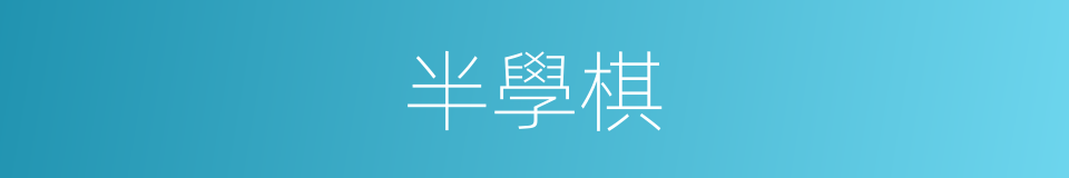 半學棋的同義詞