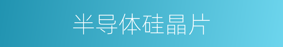 半导体硅晶片的同义词