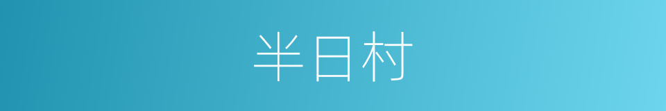 半日村的同义词