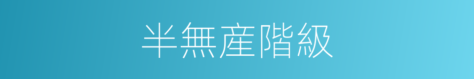 半無産階級的意思