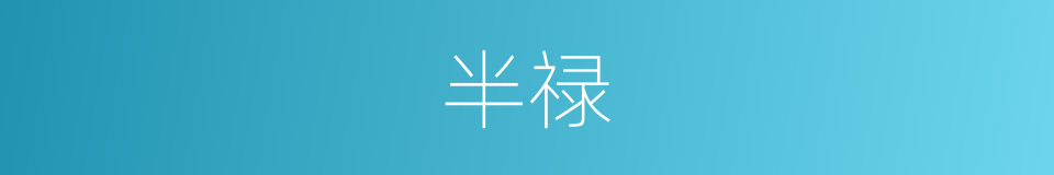 半禄的同义词
