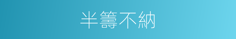半籌不納的意思