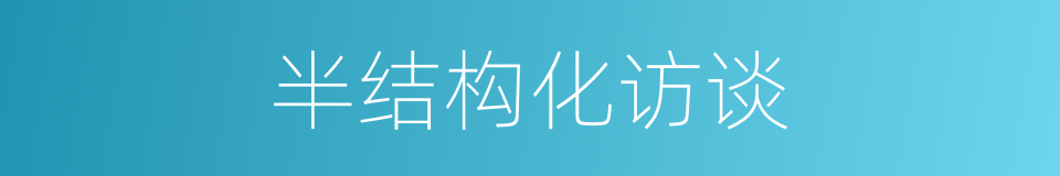 半结构化访谈的同义词