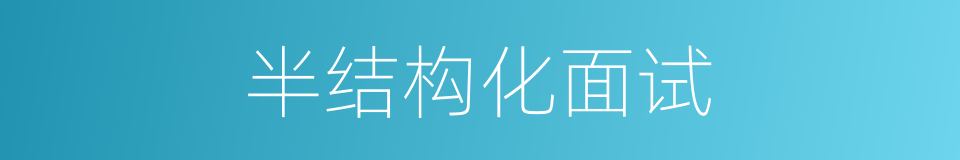 半结构化面试的同义词