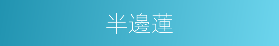 半邊蓮的意思