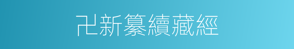 卍新纂續藏經的同義詞