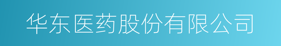 华东医药股份有限公司的同义词