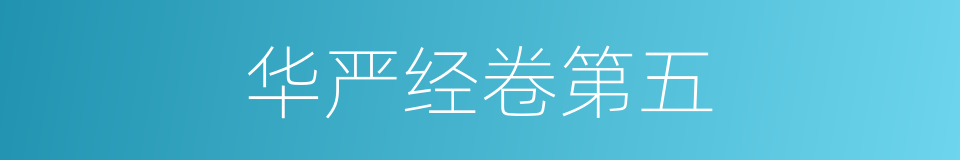 华严经卷第五的同义词