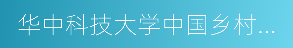 华中科技大学中国乡村治理研究中心的同义词