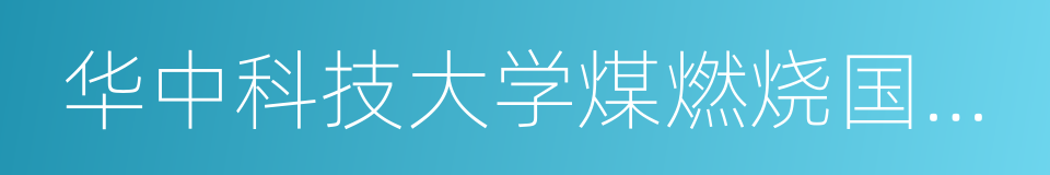 华中科技大学煤燃烧国家重点实验室的同义词