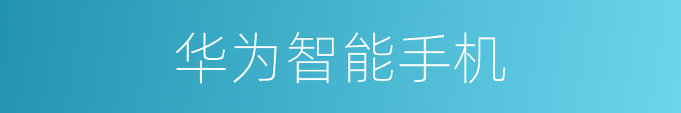 华为智能手机的同义词