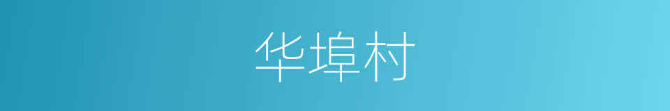 华埠村的同义词