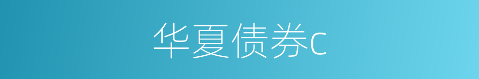 华夏债券c的同义词