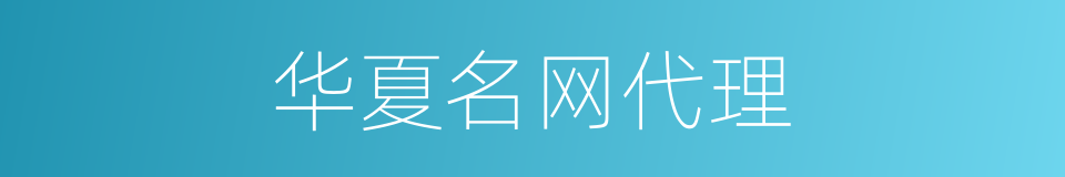 华夏名网代理的同义词