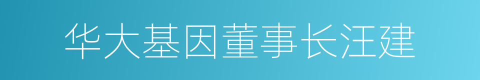 华大基因董事长汪建的同义词