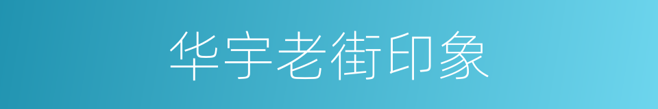 华宇老街印象的同义词