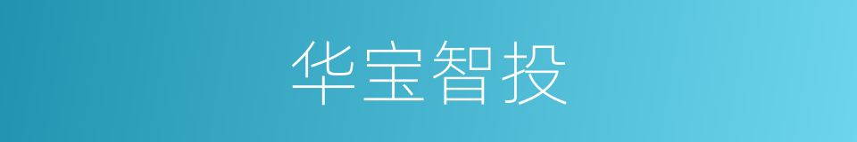 华宝智投的同义词