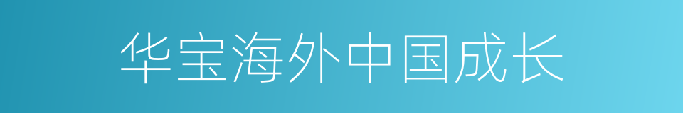 华宝海外中国成长的同义词