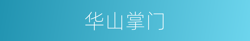 华山掌门的同义词