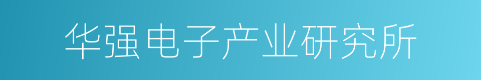 华强电子产业研究所的同义词