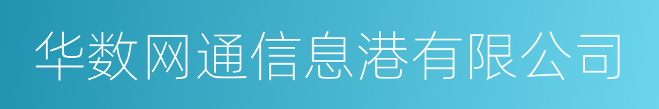 华数网通信息港有限公司的同义词