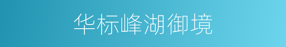 华标峰湖御境的同义词