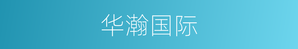华瀚国际的同义词